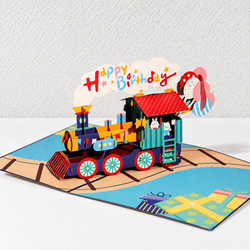 CouldNook Birthday Pop-Up Greeting Card - Layered Celebrations and Optional Musical Designs
