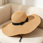 CouldNook Oversized Woven Look Sun Hat - Wide Brim Accent