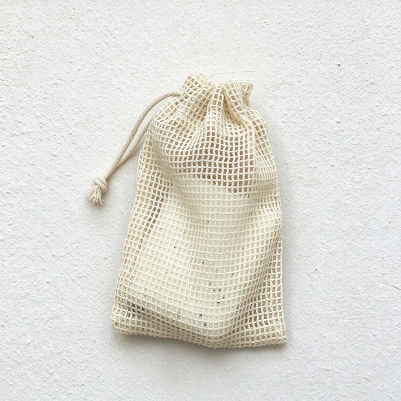 CouldNook Drawstring Soap Bag - Open Mesh and Hanging Cord Detail