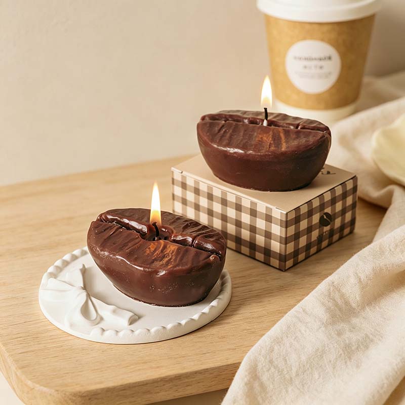 CouldNook Coffee Bean Scented Candle - Rounded Form And Deep Center Groove