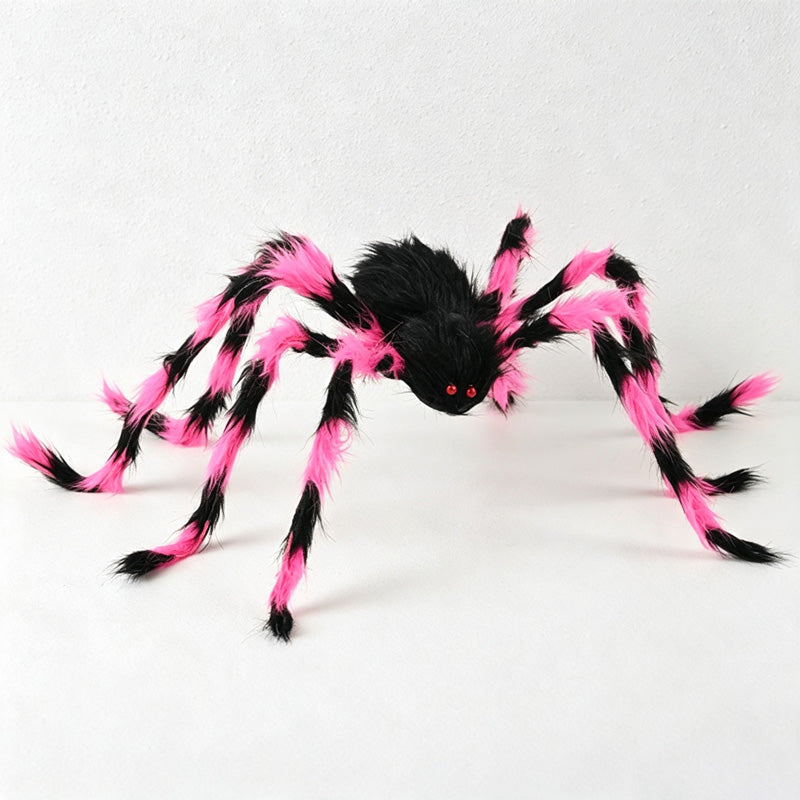 CouldNook Plush Fake Spider with Triangular Spider Web‑Halloween Prank Party Decoration Prop