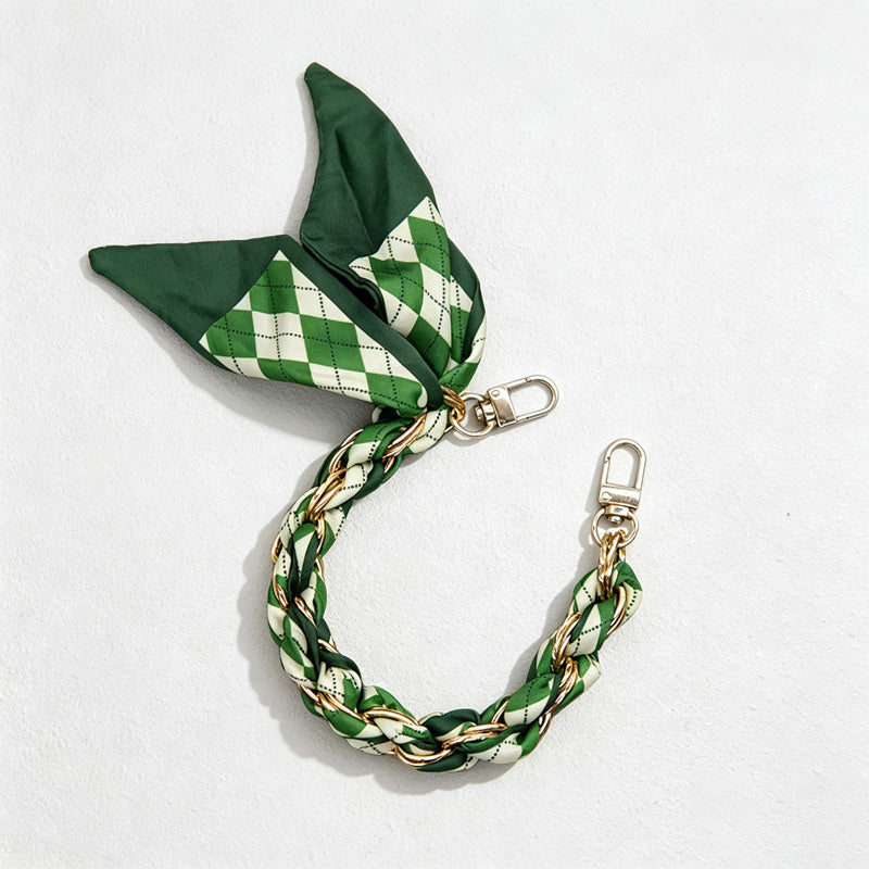 CouldNook Leaf Print Phone Wrist Strap - Braided Chain Loop