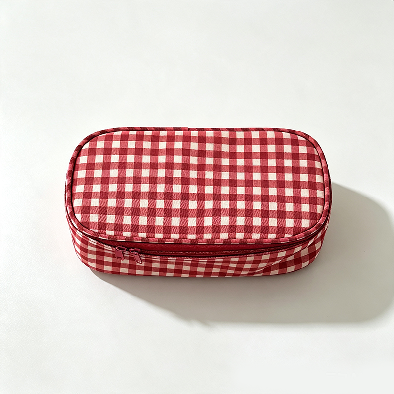 CouldNook Checked Cosmetic Bag - Vanity Storage Accent