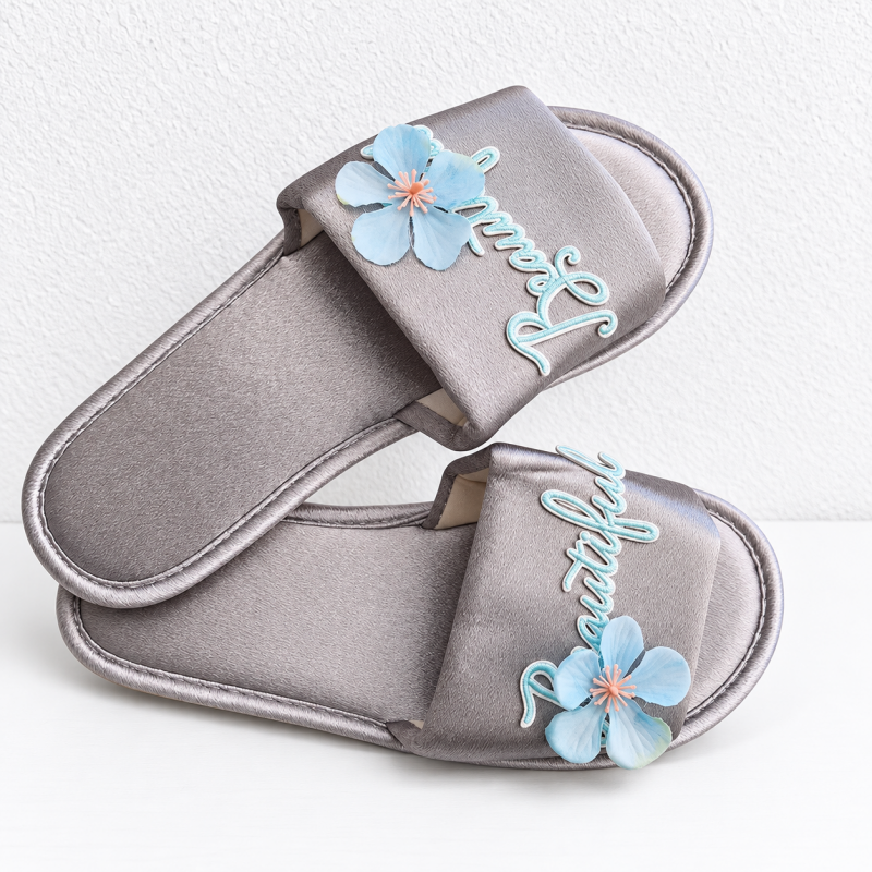 CouldNook Lettered Floral Slippers - Seven Festive Colors Collection