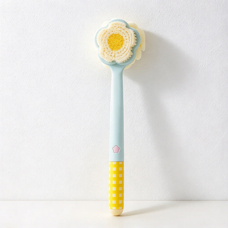 CouldNook Flower Bath Brush - Long Handle And Double Sided Head
