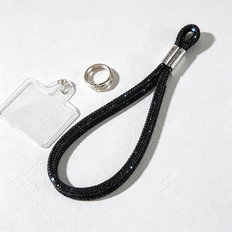 CouldNook Rhinestones Set Wrist Phone Strap with Closely Set Reflective Stones