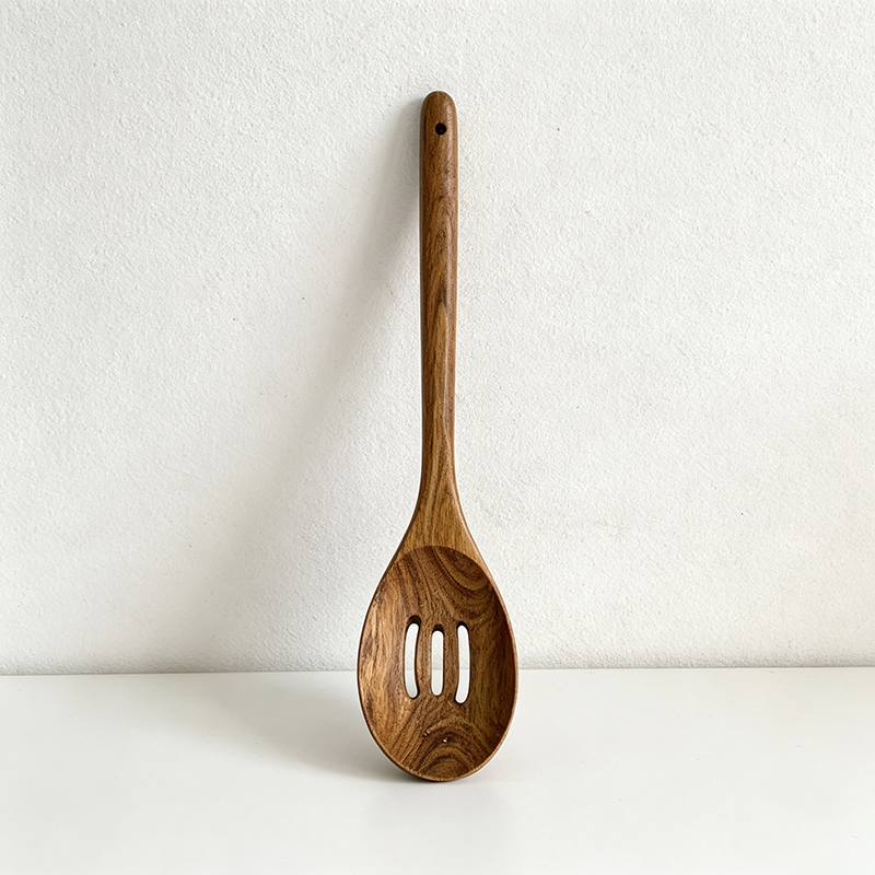 CouldNook Acacia Wood Kitchen Utensil - Slotted Spoon Collection