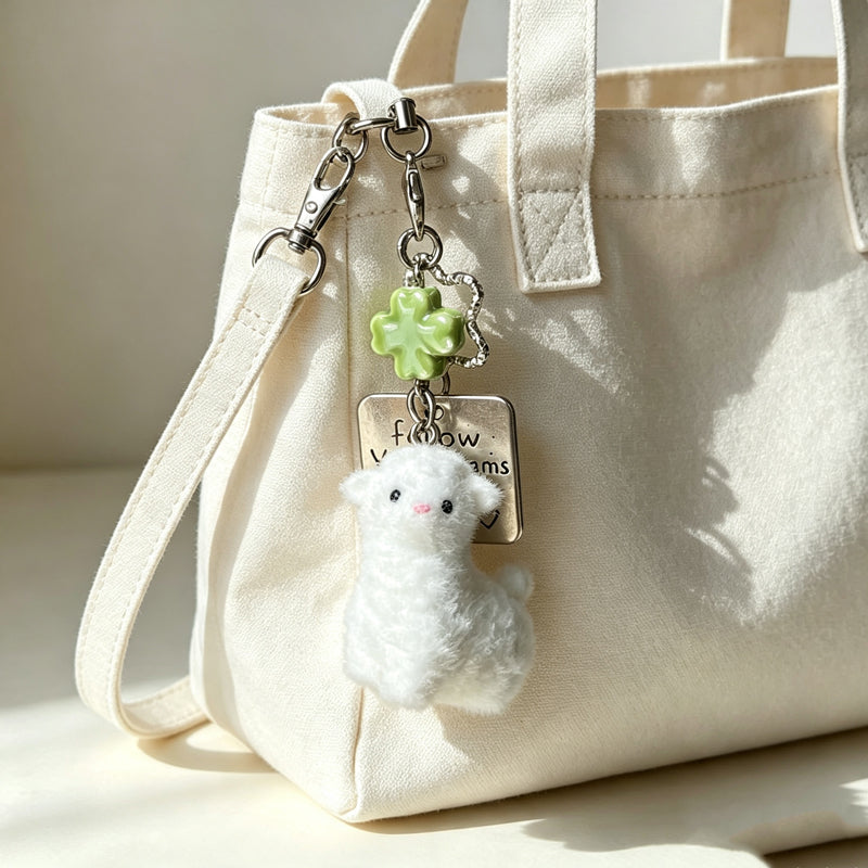 CouldNook Sheep and Apple Beaded Charm - Loop Cord Attachment
