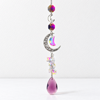 CouldNook Moon and Star Suncatcher - Crescent Frame And Teardrop Pendant