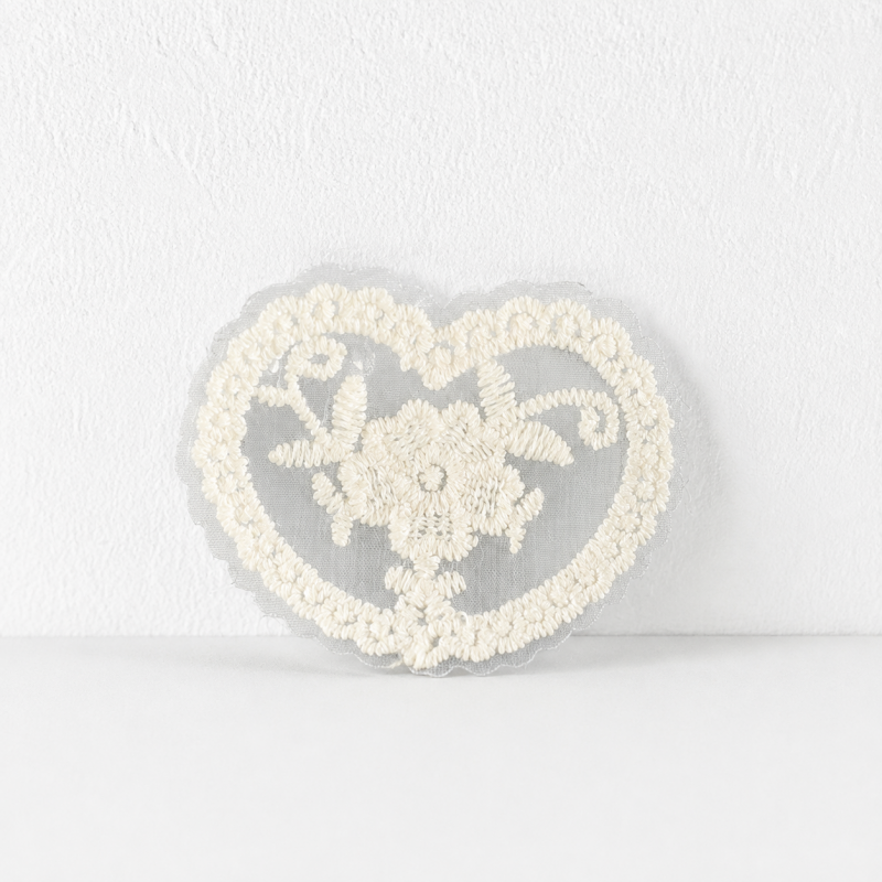 CouldNook White Lace Applique Patch - Bow Heart and Floral Shapes