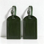 Premium Top-Grain Cowhide Leather Luggage Tags, Customizable Airplane Embossed Travel ID Tags