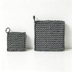 CouldNook Chunky Knit Cotton Trivet - Hand-Woven Square Heat Pad