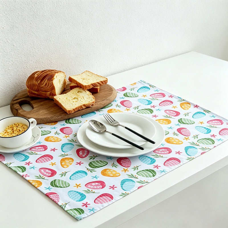 CouldNook Printed Cotton Tea Towel - Festive Easter Egg Dining Napkin