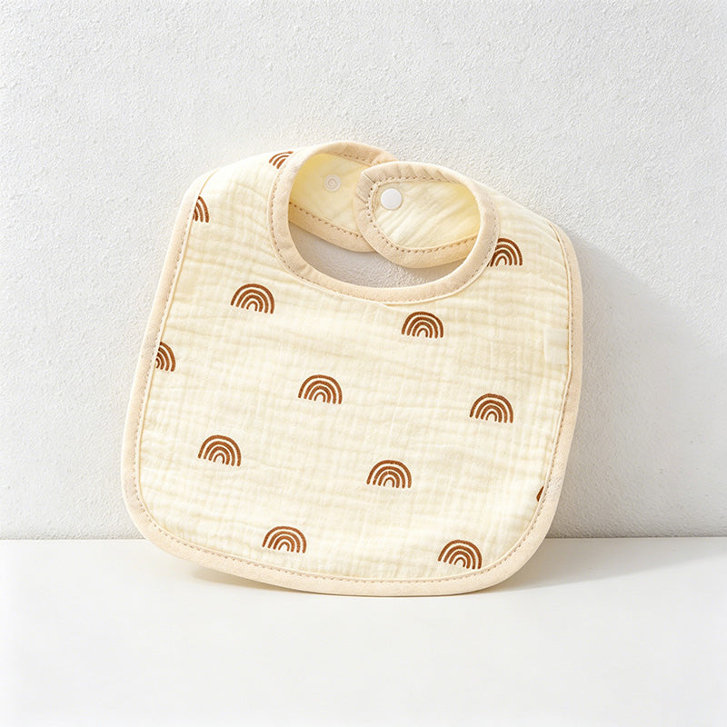CouldNook Premium Muslin Cotton Baby Bib - Reversible 6-Layer U-Shape Drool Apron(set of 10)