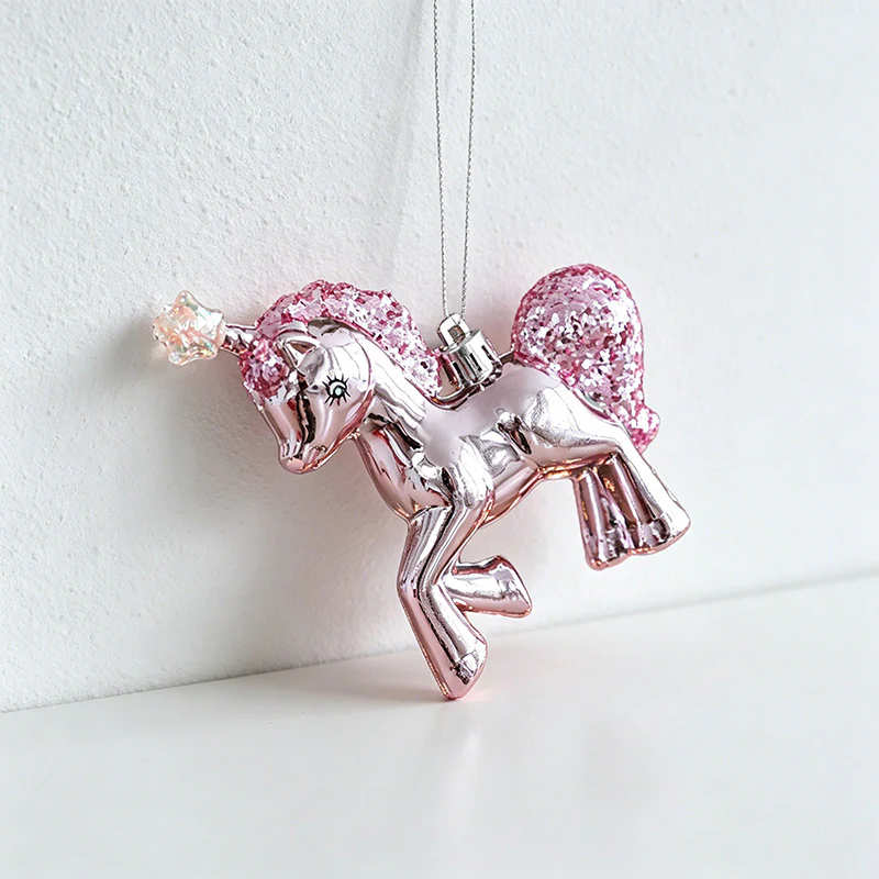 Unicorn Shaped Christmas Wall Decor - Glittery Hanging Ornament
