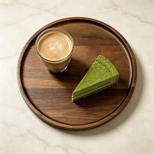 Acacia Wood Round Serving Plates - 2 Sizes for Food, Tea & Tabletop Use