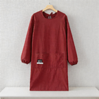 Velvet Waterproof Long Sleeve Apron - Canvas Kitchen Apron
