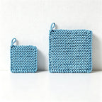 CouldNook Chunky Knit Cotton Trivet - Hand-Woven Square Heat Pad
