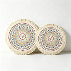 CouldNook Bohemian Fringe Woven Placemat - Printed Boho Dining Mat
