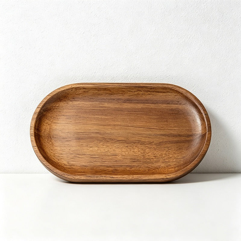 Acacia Wood Oval Serving Plates - 3 Sizes for Food, Tea & Tabletop Use