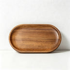 Acacia Wood Oval Serving Plates - 3 Sizes for Food, Tea & Tabletop Use