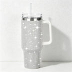 CouldNook 40oz Rhinestone Tumbler-Stainless Steel Vacuum Insulated Ice Tumbler with Handle & Straw