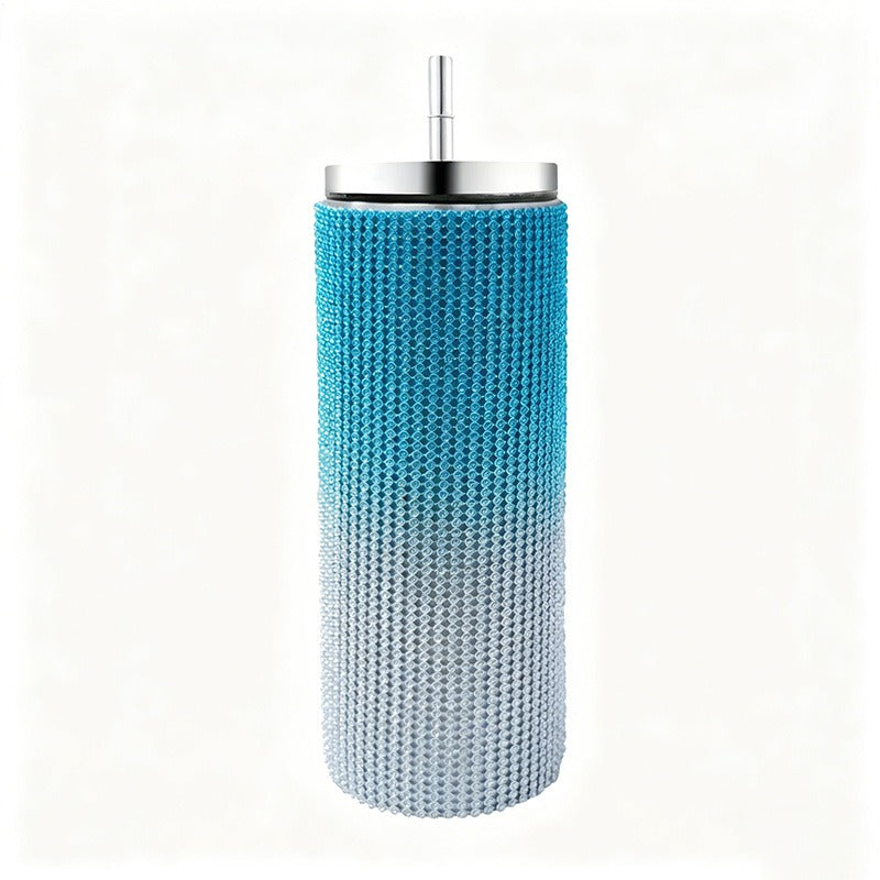 CouldNook 20oz Rhinestone Tumbler-Stainless Steel Vacuum Insulated Straight Body Tumbler with Straw