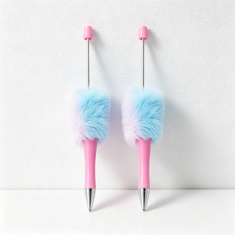 CouldNook Pen-Cute Pom Pom Beaded Ballpoint Pen DIY Creative Plush Ballpoint Pen for Gift & Office