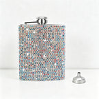 CouldNook 6/8oz Bling Rhinestone Hip Flask - Pocket Size with Funnel (Solid Color Series)