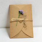 Vintage Kraft Paper DIY Dried Flower Greeting Cards, Assorted Floral Designs for All Occasions