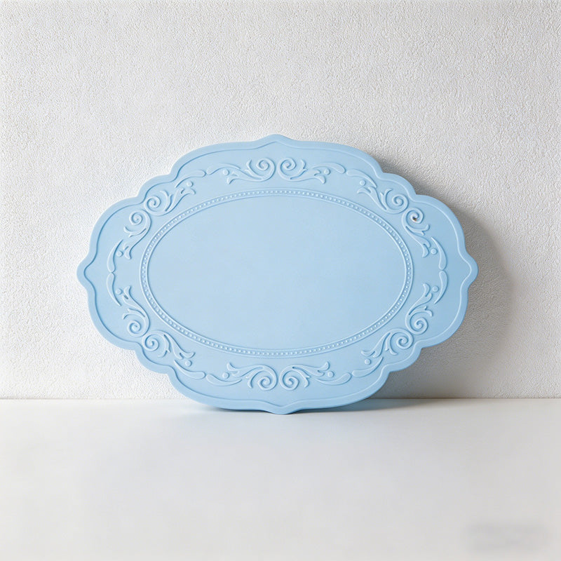 CouldNook Vintage Embossed Silicone Placemat - French Lace Heat Resistant Table Mat