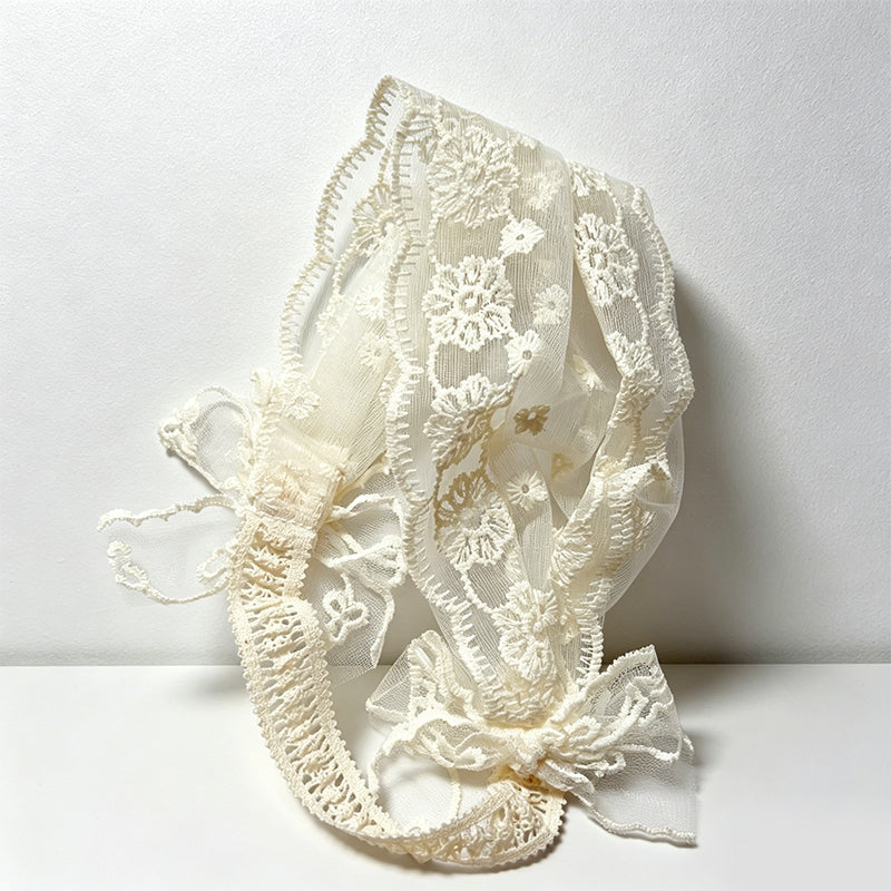 CouldNook Wide Hollow-Out Lace Headband - Aesthetic Floral Hair Accessory