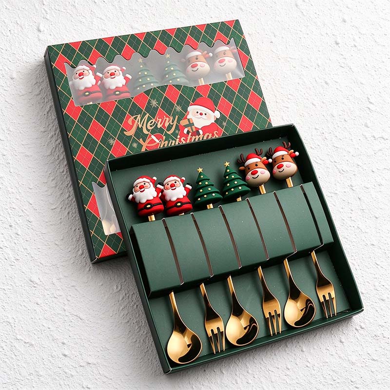 CouldNook Christmas Cutlery Set - Character Tops and Decorative Charm Designs
