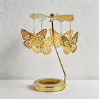 Rotating Carousel Candle Holder Candle Making Kits - Large Golden Spinning Tealight Carousel