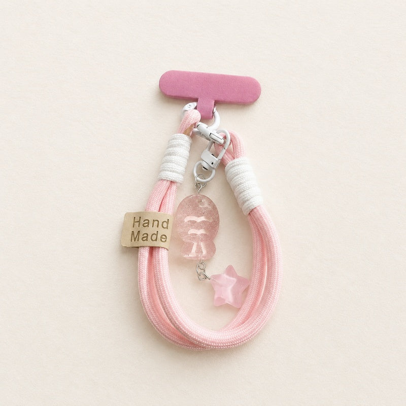 CouldNook Fluffy Pom Lanyard - Crystal Phone Charm