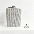 CouldNook 6/8oz Bling Rhinestone Hip Flask - Pocket Size with Funnel (Solid Color Series)