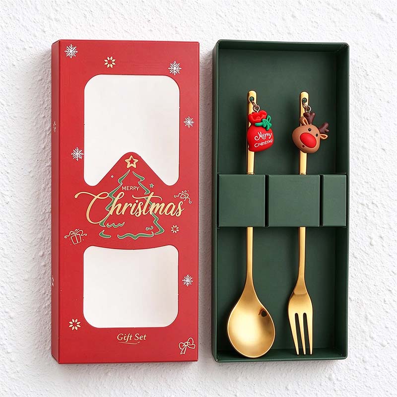 CouldNook Christmas Cutlery Set - Character Tops and Decorative Charm Designs