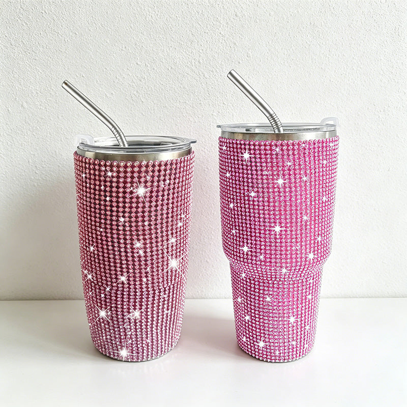 CouldNook 20/30oz Rhinestone Tumbler-Stainless Steel Vacuum Insulated Ice Tumbler with Straw