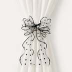 CouldNook Lace Embroidery Bow Curtain Tieback 2PCS Set - Window Styling Accent