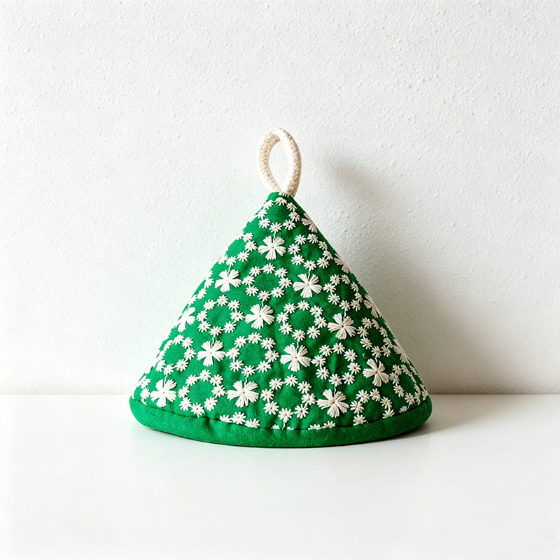 CouldNook Embroidered Floral Triangle Pot Holder - Cottagecore Mini Mitt
