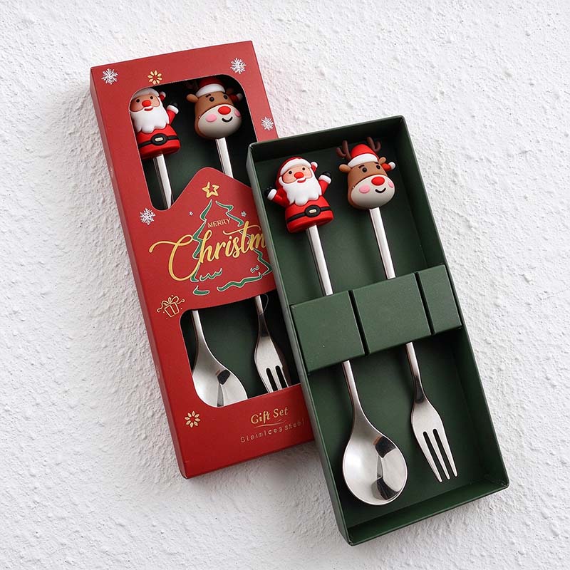 CouldNook Christmas Cutlery Set - Character Tops and Decorative Charm Designs