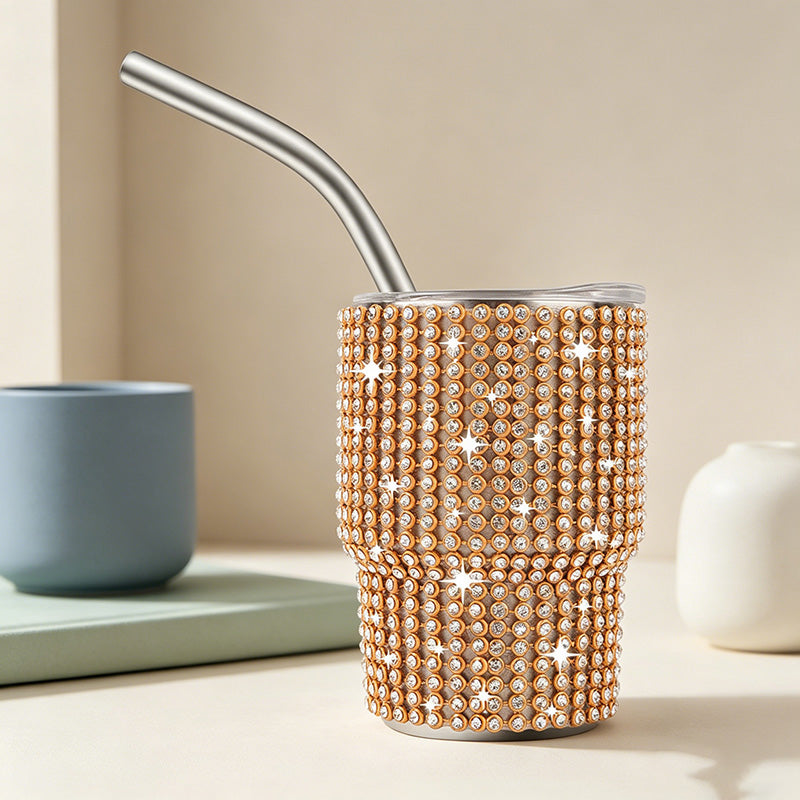 CouldNook 3oz Rhinestone Shot Glasses-Stainless Steel Vacuum Insulated Tumbler with Straw