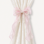 CouldNook Lace Embroidery Bow Curtain Tieback 2PCS Set - Window Styling Accent