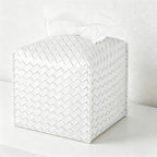 Woven PU Tissue Box - Leather Texture Square Napkin Holder