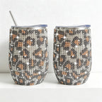 CouldNook 12oz Bling Rhinestone Stemless Wine Tumbler - Clear Lid & Straw (Solid Color Series)
