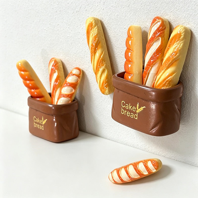 CouldNook 3D Miniature Food Fridge Magnets - Cute Kitchen Decor (Set of 6)