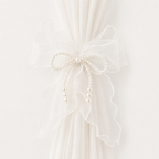CouldNook Lace Embroidery Bow Curtain Tieback 2PCS Set - Window Styling Accent