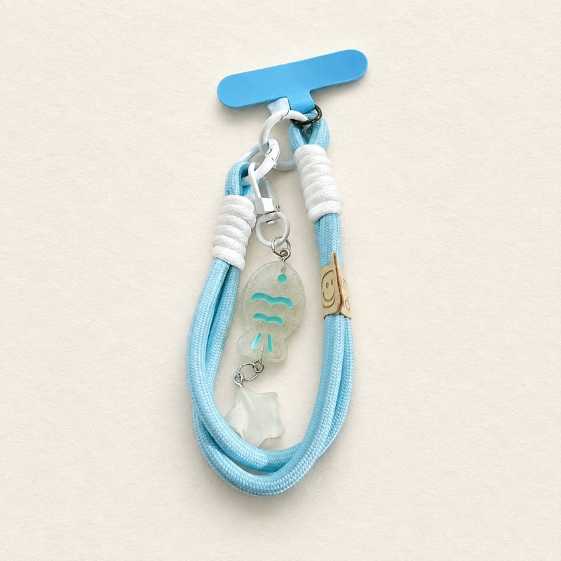 CouldNook Fluffy Pom Lanyard - Crystal Phone Charm