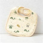 CouldNook Premium Muslin Cotton Baby Bib - Reversible 6-Layer U-Shape Drool Apron(set of 10)