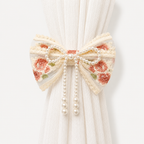 CouldNook Lace Embroidery Bow Curtain Tieback 2PCS Set - Window Styling Accent